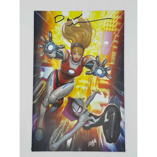 Comic book with female heroes in Iron Man and Spider-Gwen styles by Tim Seeley