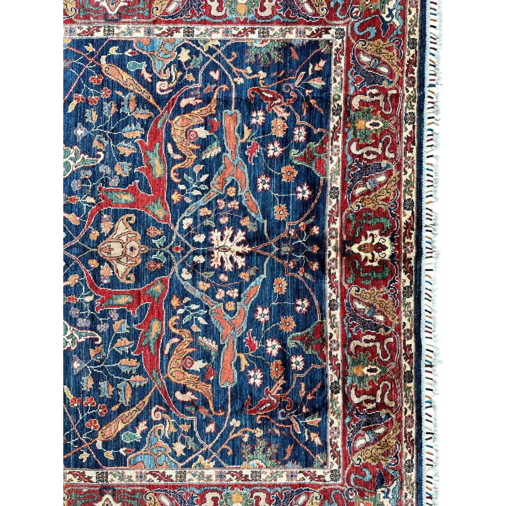 Hand-knotted Afghani Bidjar Ghazni wool rug with elegant floral design