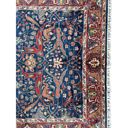 Hand-knotted Afghani Bidjar Ghazni wool rug with elegant floral design