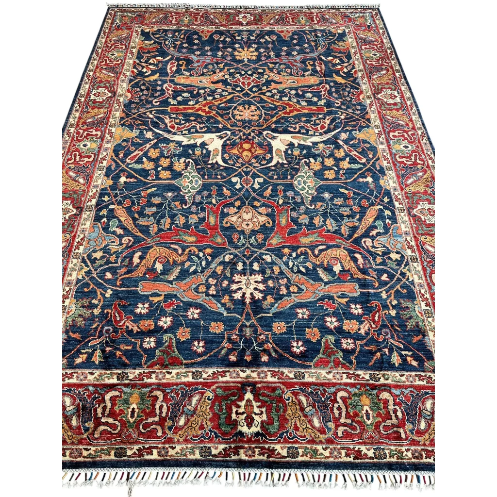 Hand-knotted Afghani Bidjar Ghazni wool rug with intricate floral design
