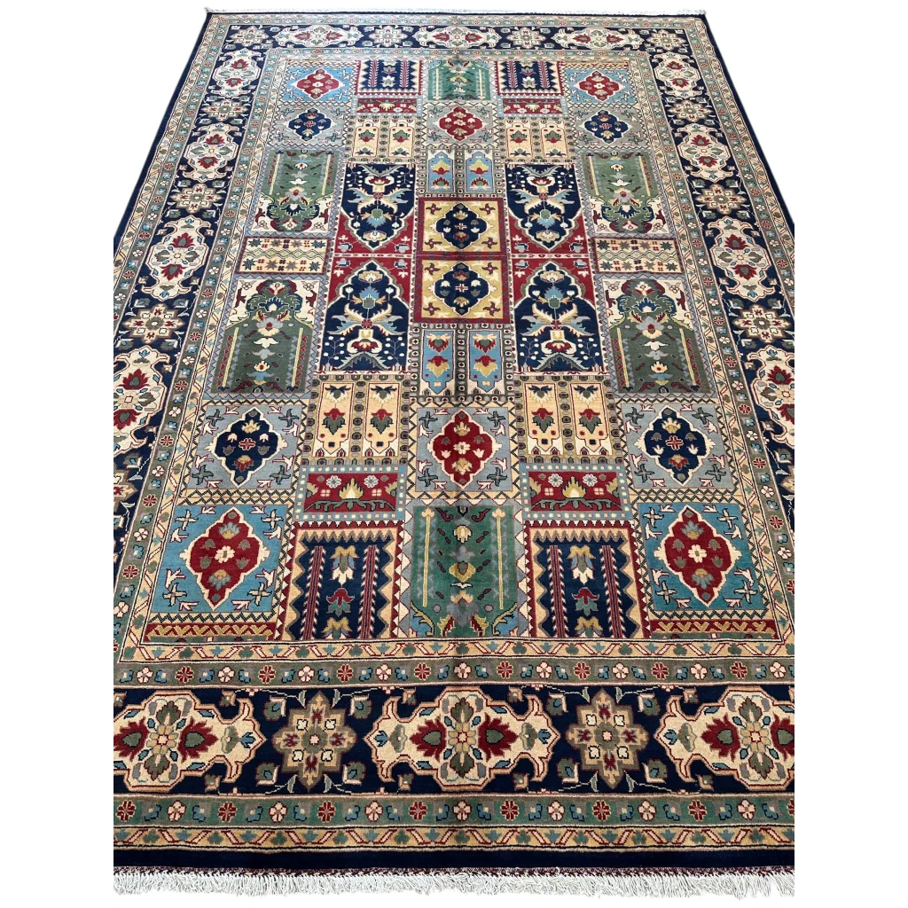 Hand-knotted Bakhtiari garden rug in rich Persian colors