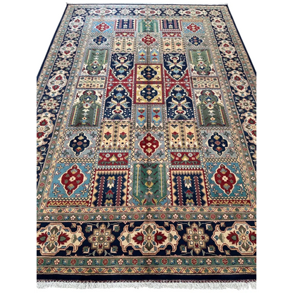 Hand-knotted Bakhtiari garden rug in rich Persian colors