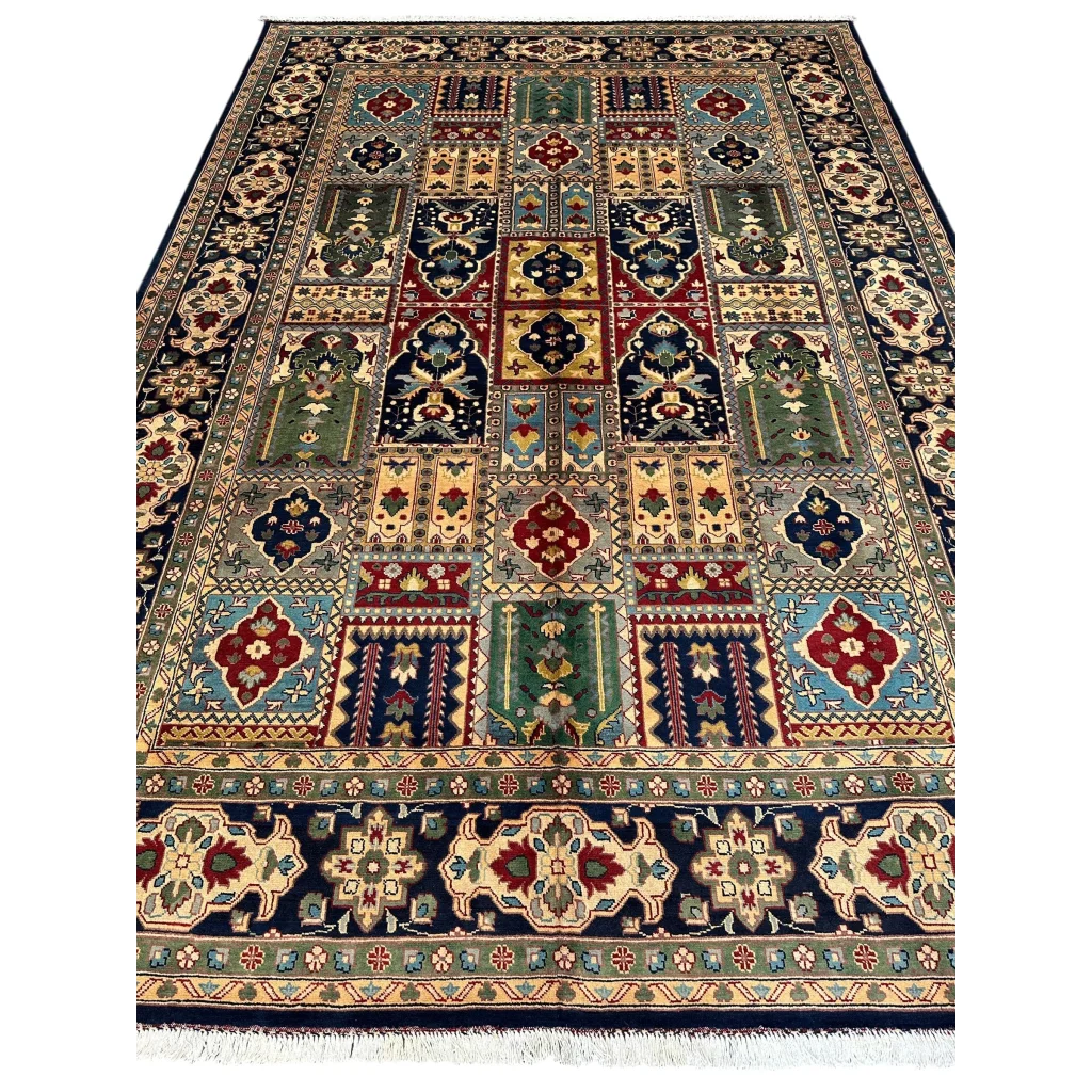 Hand-knotted Bakhtiari garden rug in rich Persian colors
