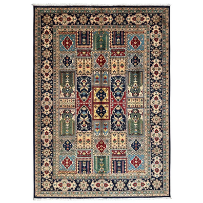 Hand-knotted Bakhtiari garden rug with intricate Persian patterns