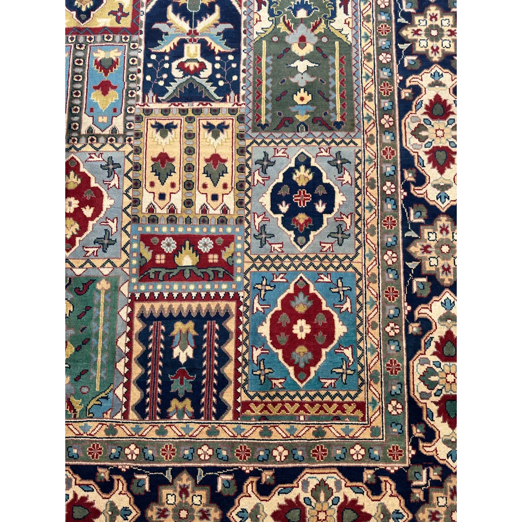 Hand-knotted Bakhtiari garden rug in rich Persian colors