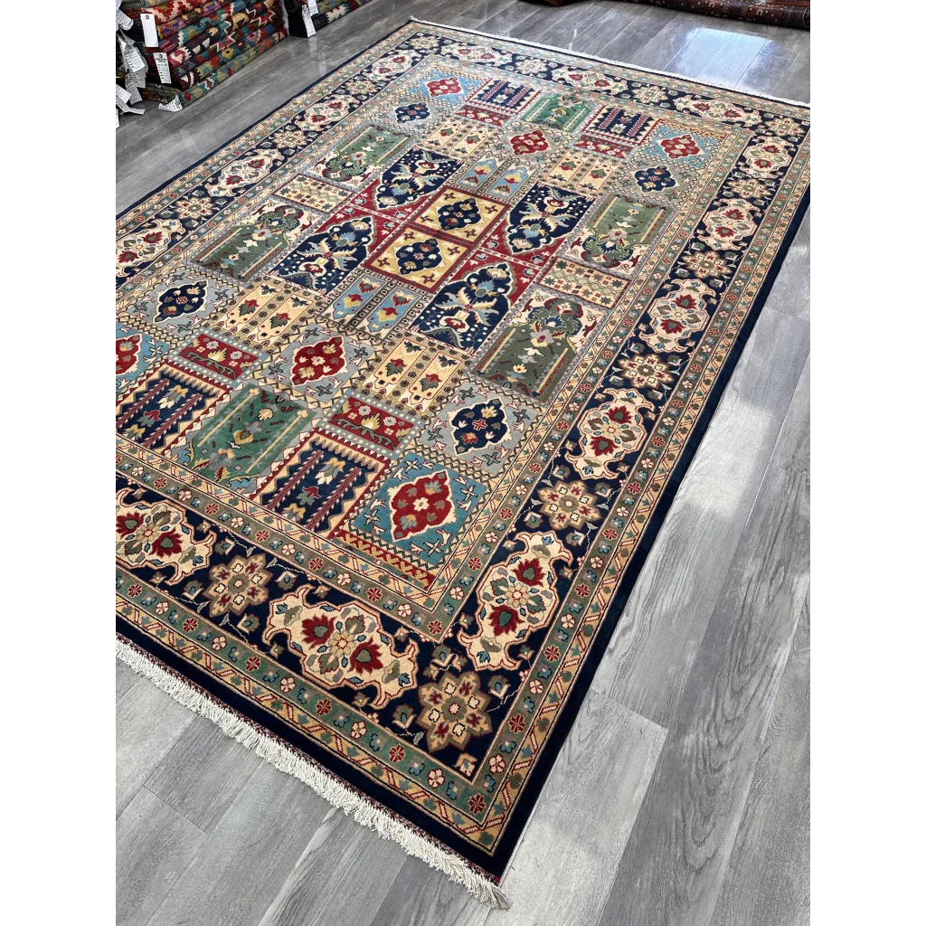 Hand-knotted Bakhtiari garden rug in rich Persian colors