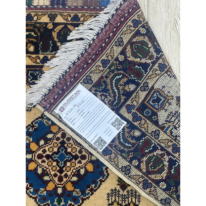 Handmade Afghan Kashi rug with cotton foundation, intricate patterns