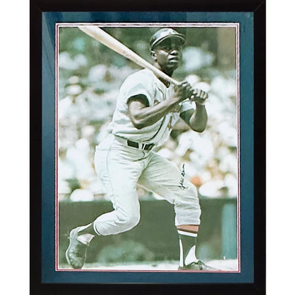 Hank Aaron autographed Atlanta Braves 1968 SI framed poster with JSA letter