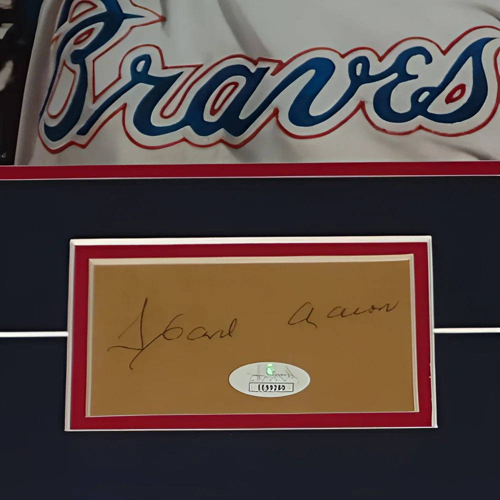 Hank Aaron autographed 715th home run Sports Illustrated cover framed piece