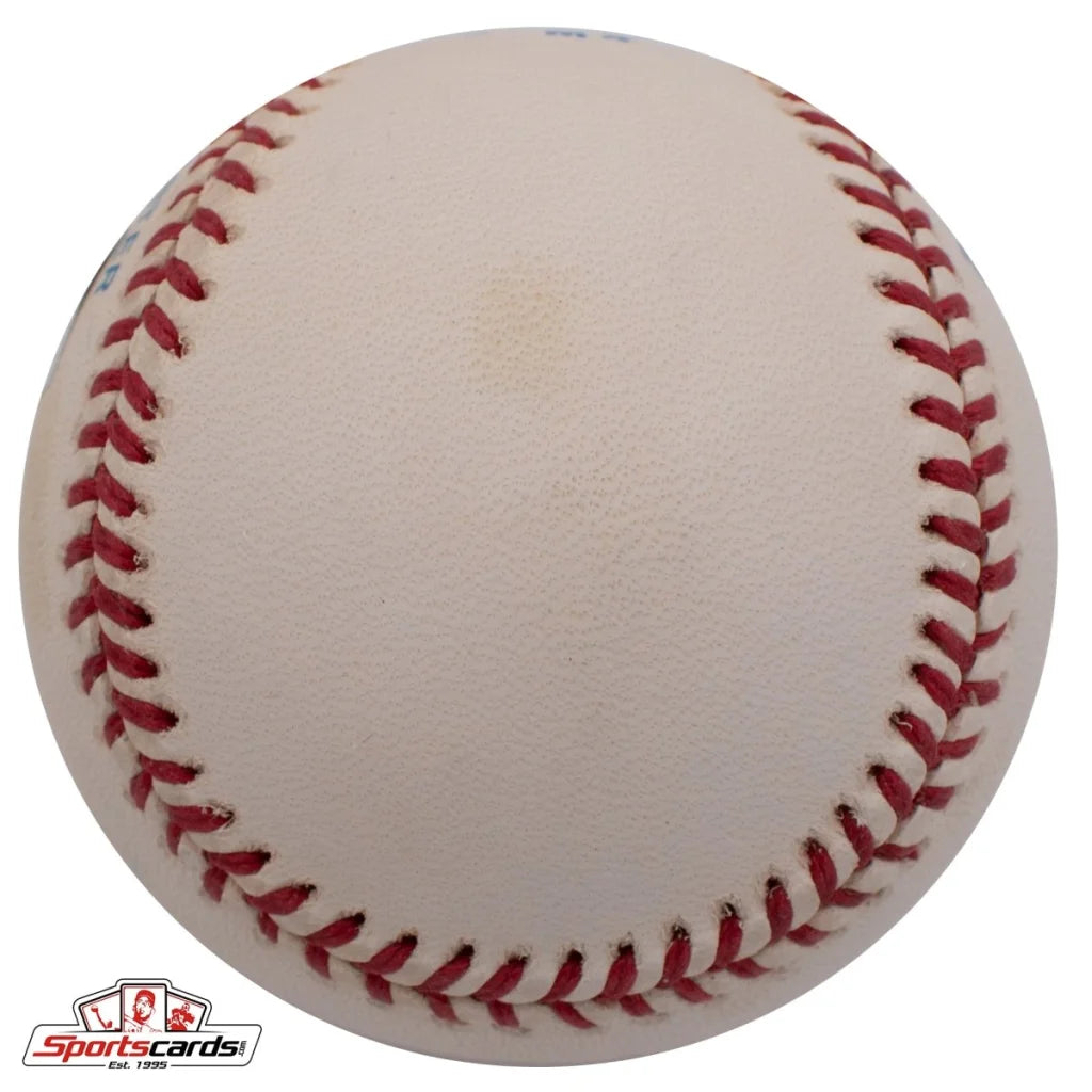 Hank Borowy signed white baseball with red stitching and Beckett authentication
