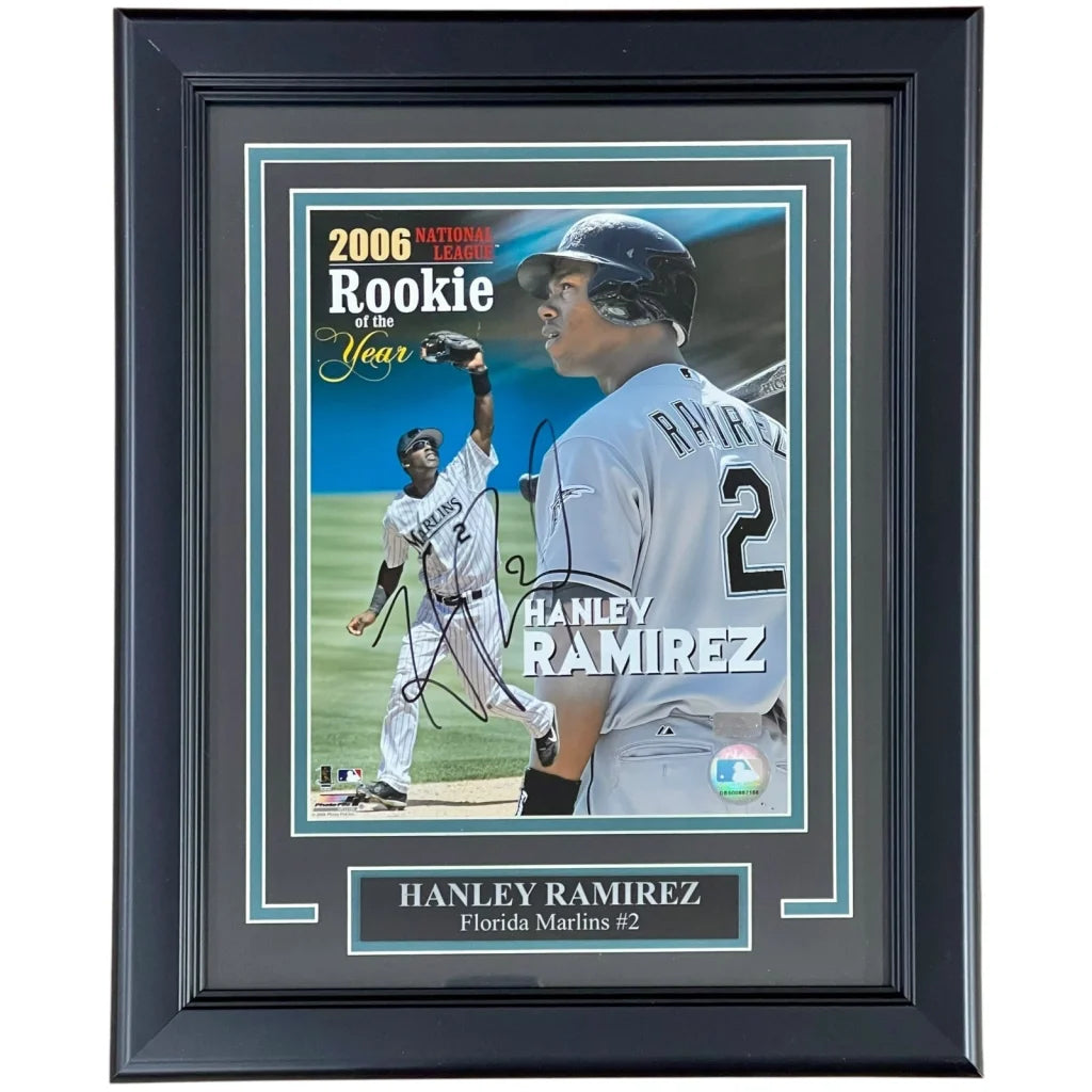 Hanley Ramirez deluxe framed 8x10 autographed 2006 rookie photo