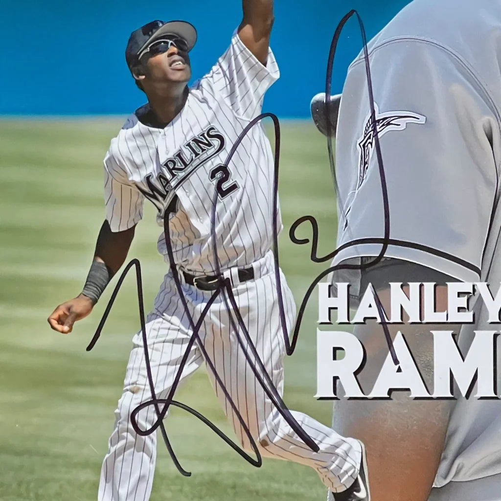 Hanley Ramirez deluxe framed 8x10 autographed rookie photo with Marlins jersey