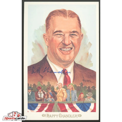 Vintage Happy Chandler signed Perez-Steele postcard JSA certified