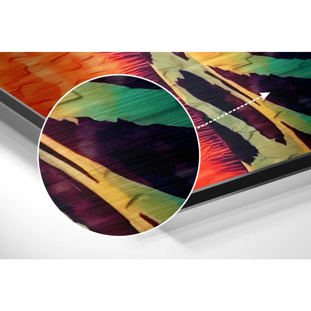Vibrant Abstract Art on Brushed Aluminium Dibond Panel | Modern Wall Art Decor | vintageantiquesgifts.com