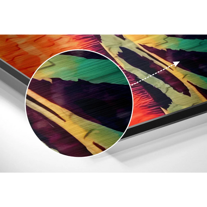 Vibrant Abstract Art on Brushed Aluminium Dibond Panel | Modern Wall Art Decor | vintageantiquesgifts.com