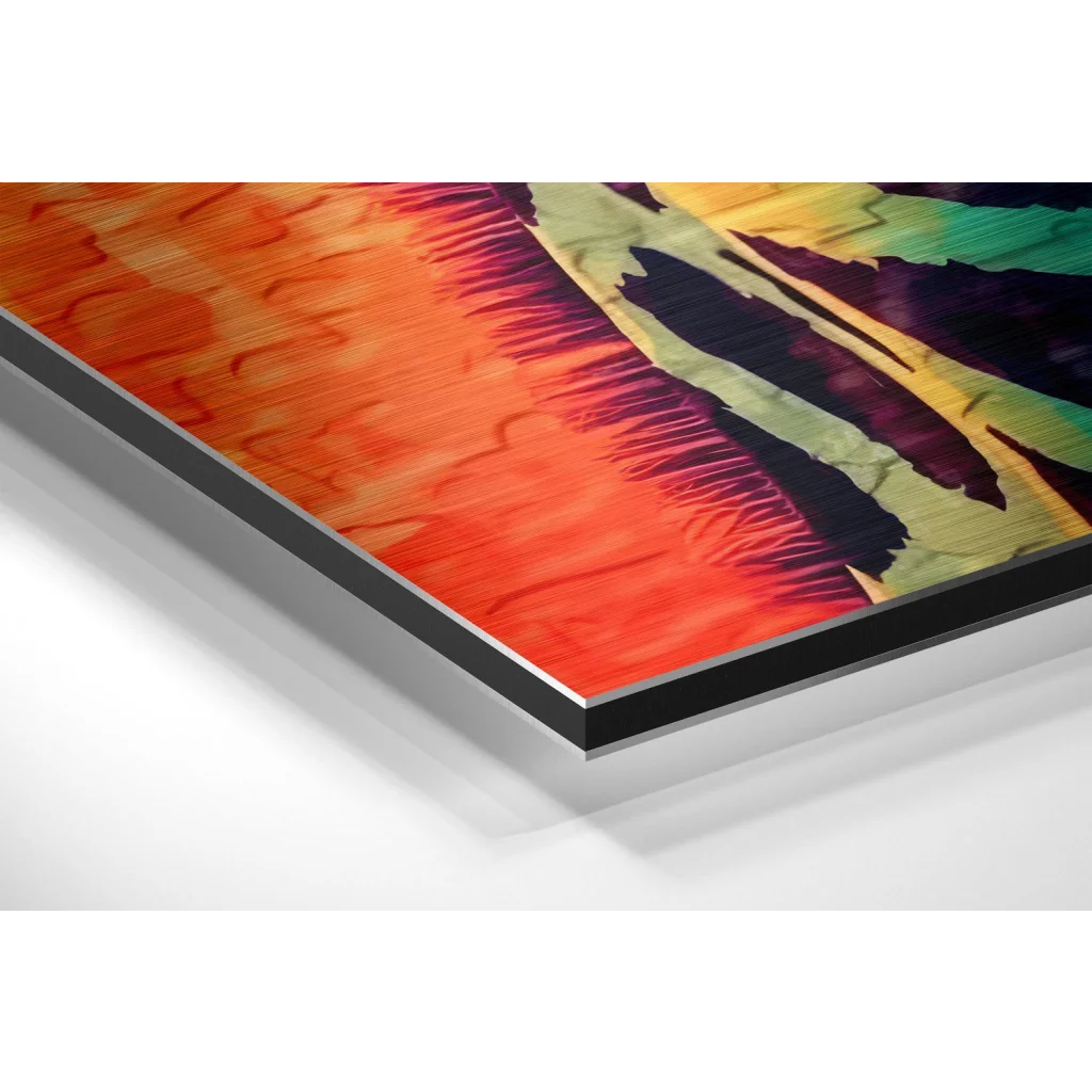 Vibrant Abstract Art on Brushed Aluminium Dibond Panel | Glass Wall Art Print | vintageantiquesgifts.com