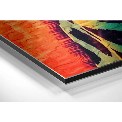 Vibrant Abstract Art on Brushed Aluminium Dibond Panel | Glass Wall Art Print | vintageantiquesgifts.com
