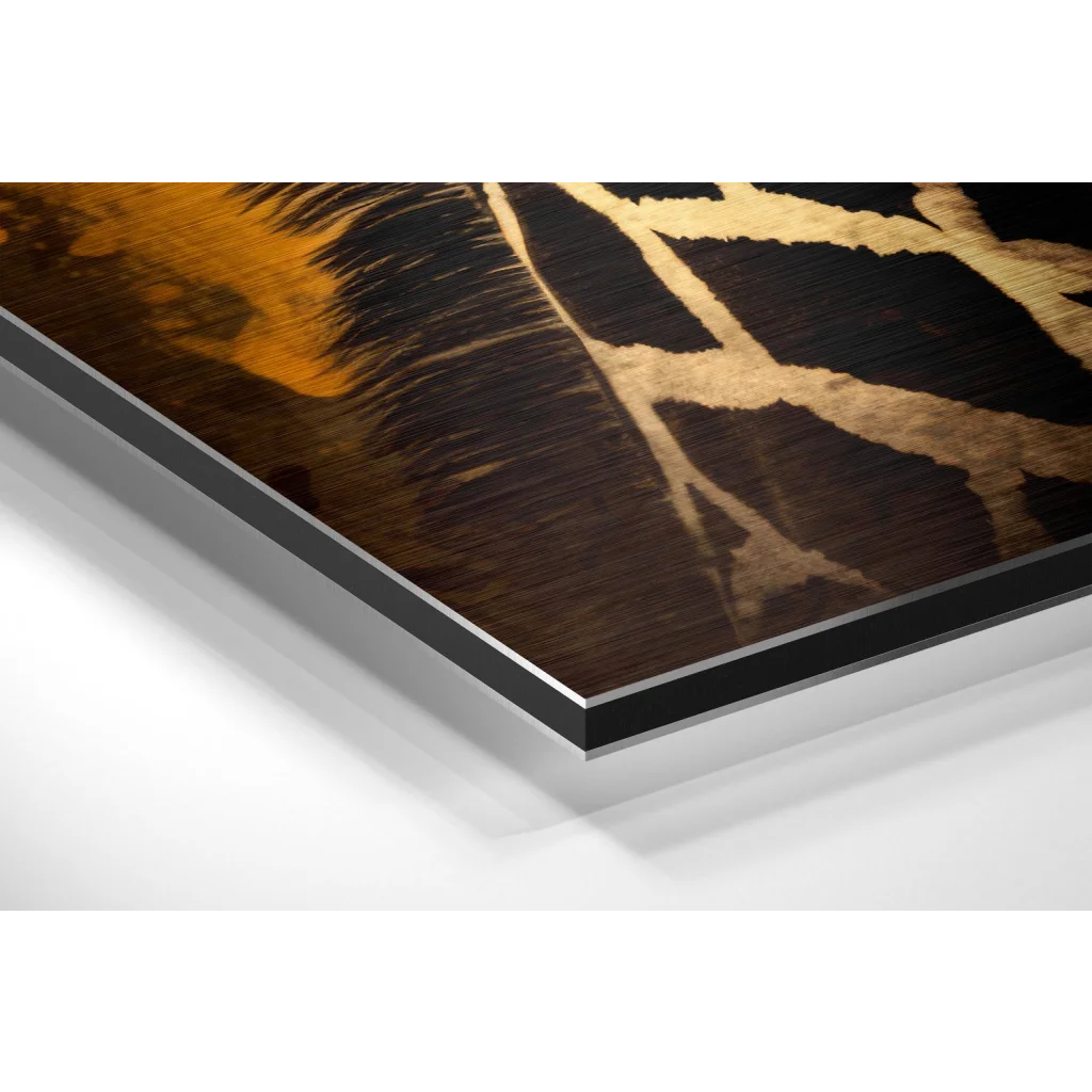 Stunning Brushed Aluminium Dibond Tiger Art Print | Glass Wall Art Print | vintageantiquesgifts.com