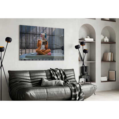 Harley Quinn Prison Jumpsuit Canvas Wall Art Print | Contemporary Home Wall Art | vintageantiquesgifts.com