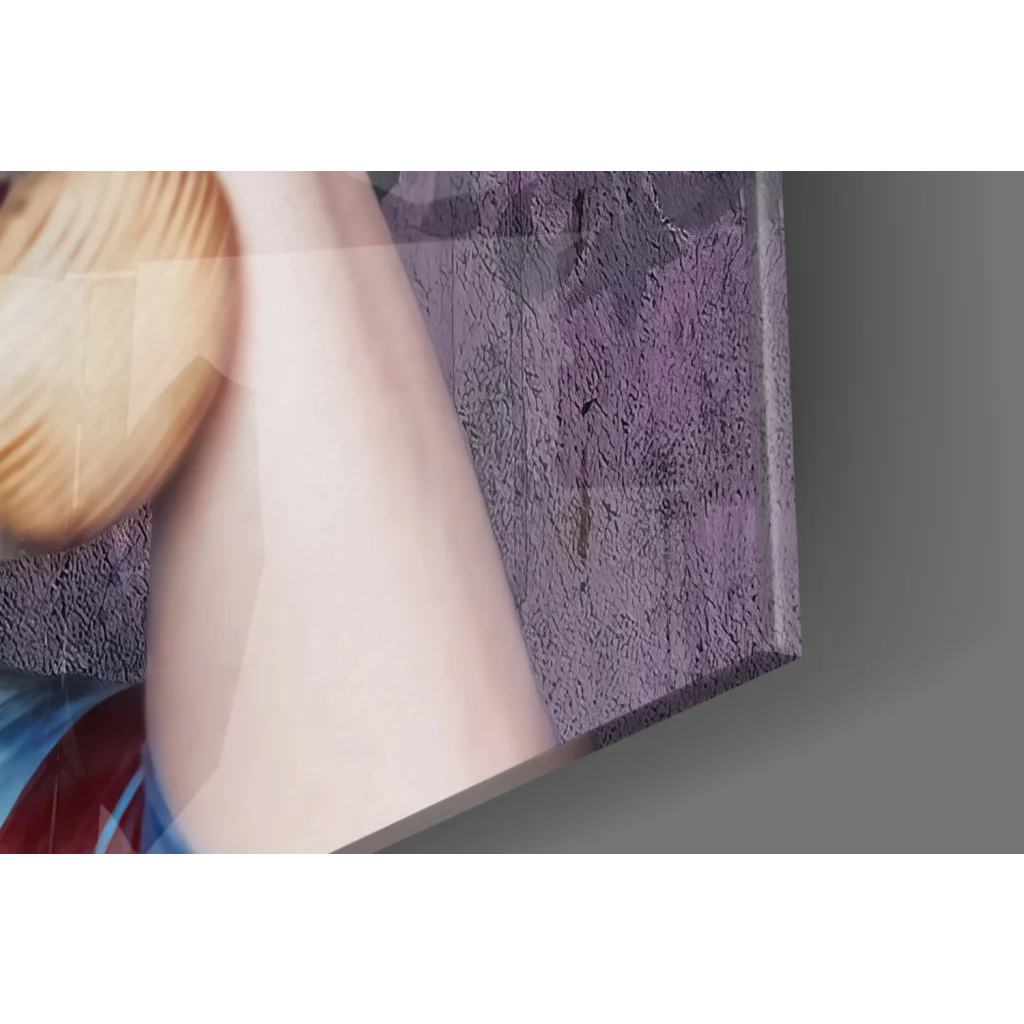 Harley Quinn canvas wall art with purple textured strokes and skin tones