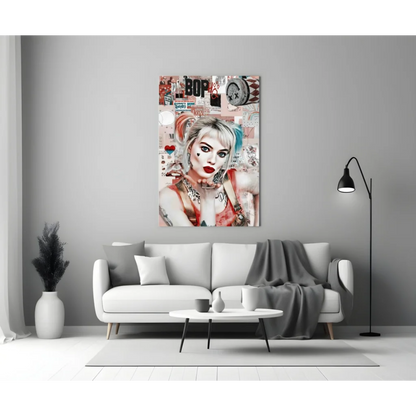 Harley Quinn Pop Art Canvas Wall Art Print | Modern Wall Art Decor | vintageantiquesgifts.com