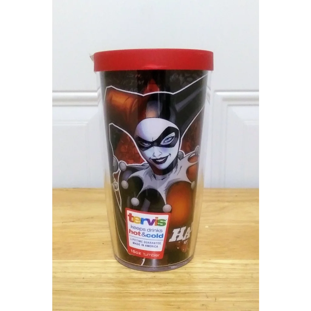 Harley Quinn Mad Love Tervis tumbler with red lid