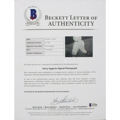 Harry Agganis signed photo with Beckett authenticity, Boston Red Sox legend