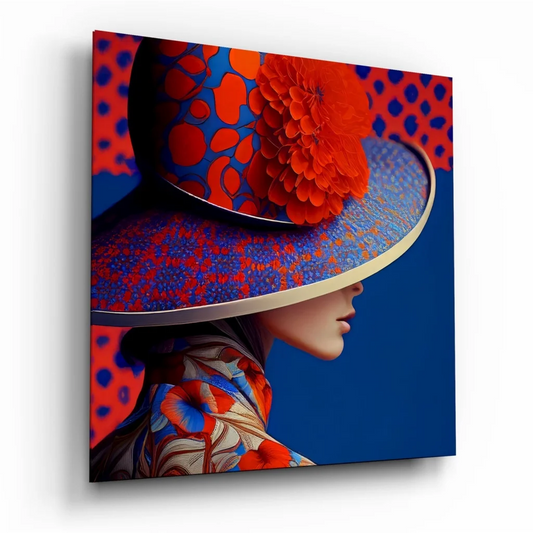 Stunning Tempered Glass Art with Vibrant Blue Floral Design | Insigneart USA | vintageantiquesgifts.com