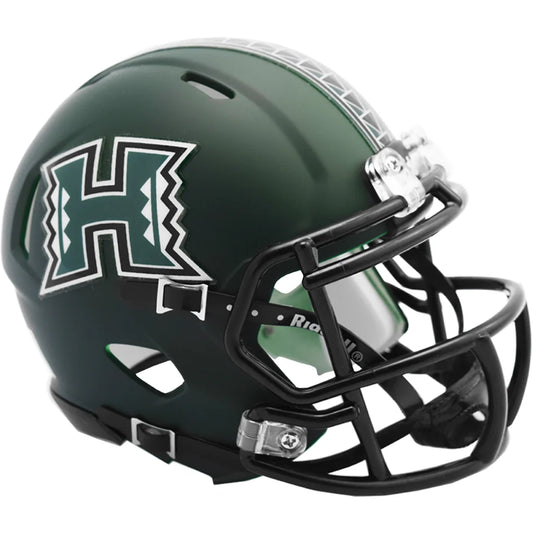 Hawaii Warriors Matte Green Riddell Speed Mini Helmet | Creative Sports | vintageantiquesgifts.com