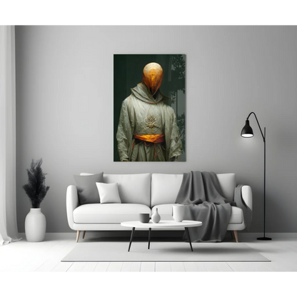 Mysterious Hooded Figure Glass Wall Art Canvas Print | Modern Wall Art Decor | vintageantiquesgifts.com