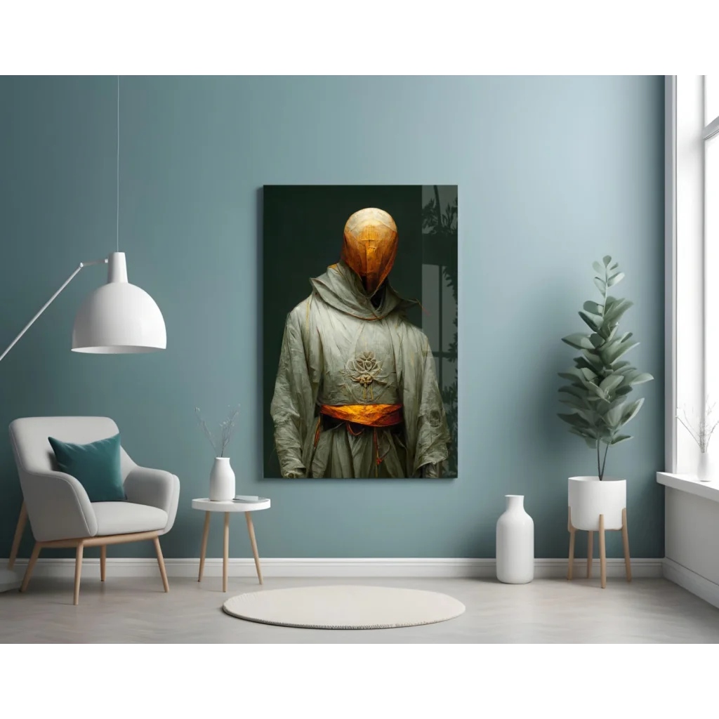Mysterious Hooded Figure Glass Wall Art Canvas Print | Contemporary Home Wall Art | vintageantiquesgifts.com