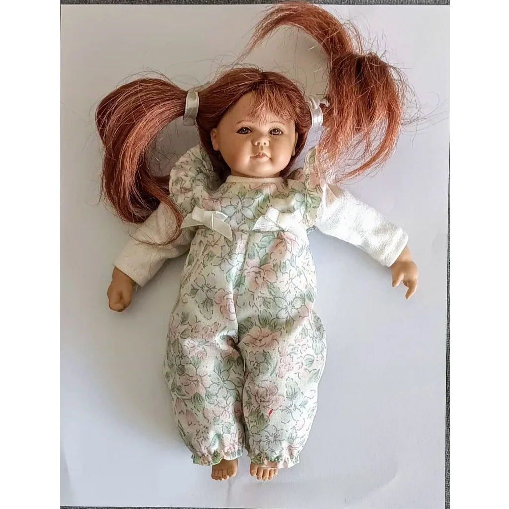 Vintage Heidi Ott Doll #14 with red pigtails and floral charm