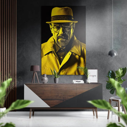 Walter White Brushed Aluminium Dibond Metal Wall Art Print | Insigneart USA | vintageantiquesgifts.com