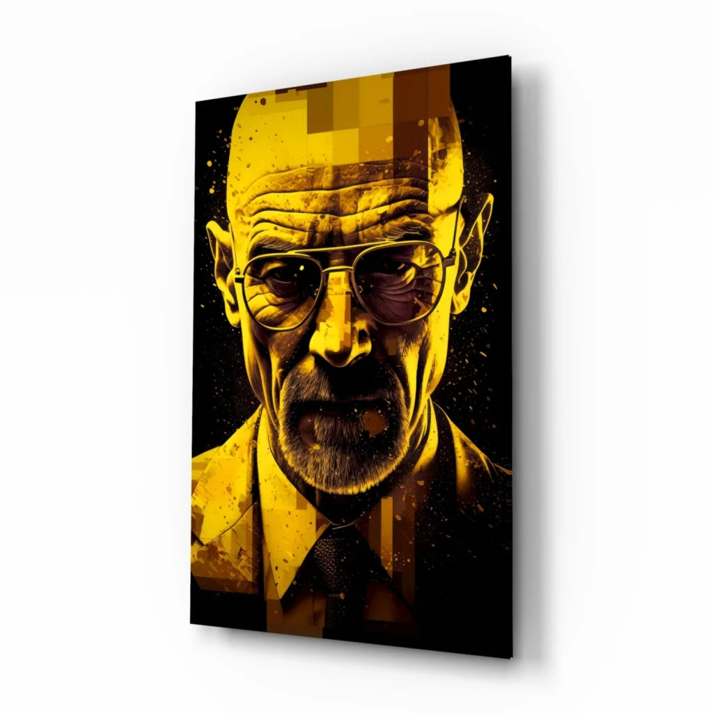 Breaking Bad Walter White Pixelated Glass Wall Art | Insigneart USA | vintageantiquesgifts.com