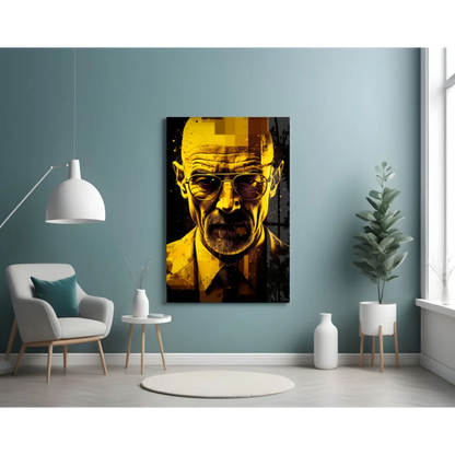 Breaking Bad Walter White Pixelated Glass Wall Art | Contemporary Home Wall Art | vintageantiquesgifts.com