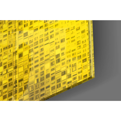 Translucent yellow acrylic panel with embossed grid labels in Breaking Bad Walter White wall art