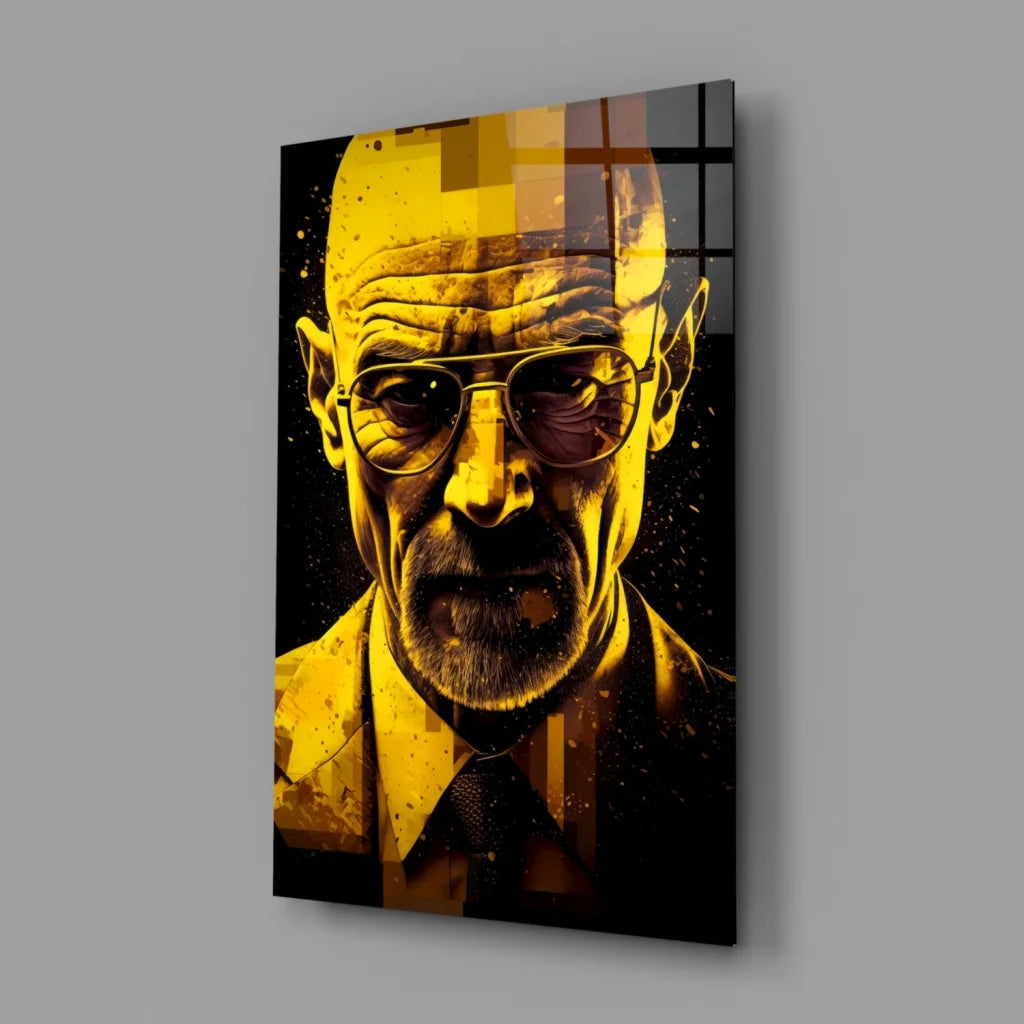 Breaking Bad Walter White Pixelated Glass Wall Art | Glass Wall Art Print | vintageantiquesgifts.com