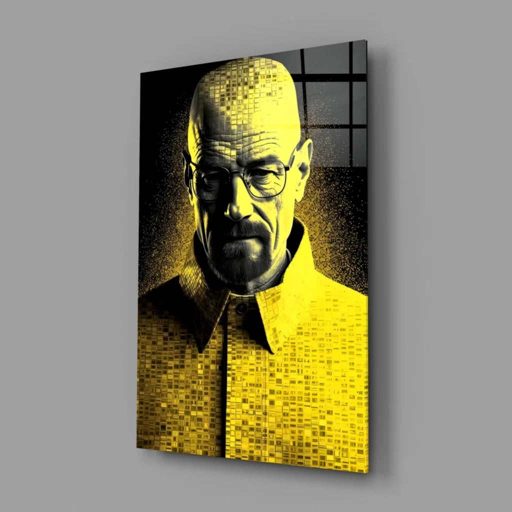 Breaking Bad Walter White Yellow Mosaic Wall Art Canvas Print | Glass Wall Art Print | vintageantiquesgifts.com