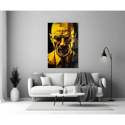 Breaking Bad Walter White Pixelated Glass Wall Art | Modern Wall Art Decor | vintageantiquesgifts.com