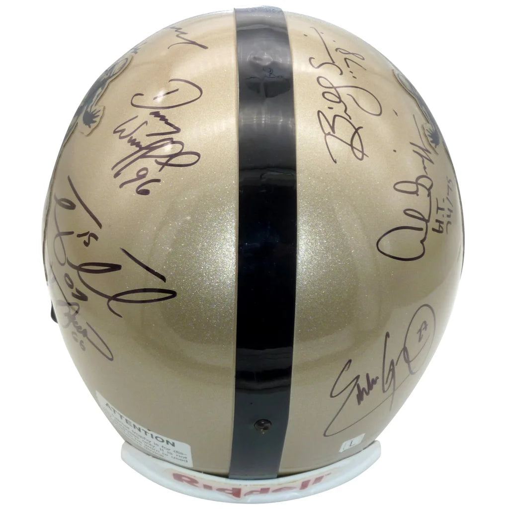 Gold and black Heisman Trophy Winners multi autographed helmet