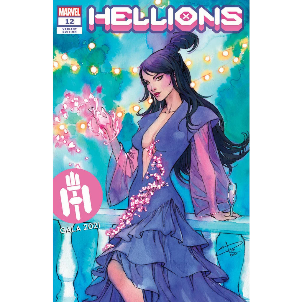 Comic book cover with woman in purple dress from Hellfire Gala Sabine Rich exclusive