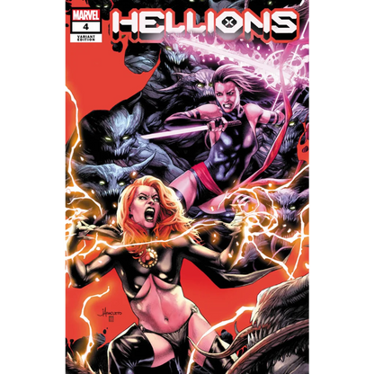 Marvel Comics Hellions #4 cover by Jay Anacleto showing superwomen fighting monsters