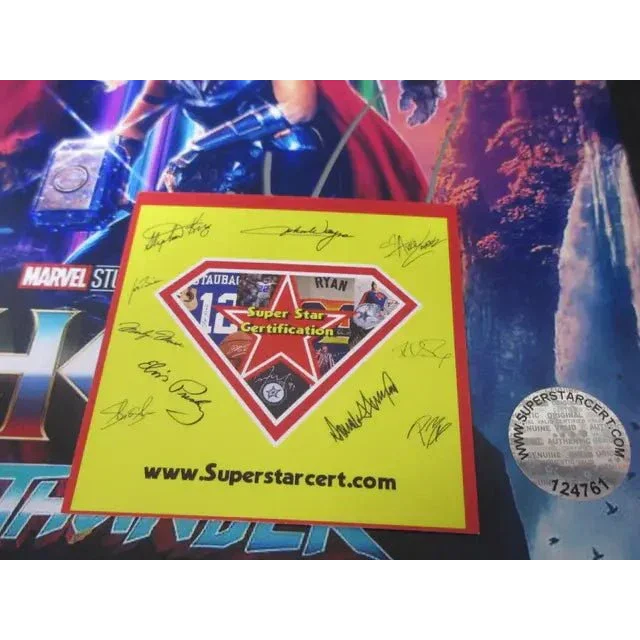 Yellow SSC COA certification card with diamond logo and signatures for Hemsworth signed 8x10 photo