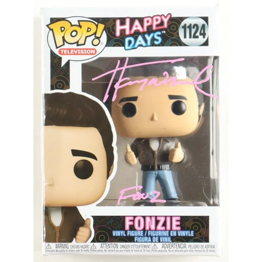 Henry Winkler autographed Fonzie Funko Pop in leather jacket