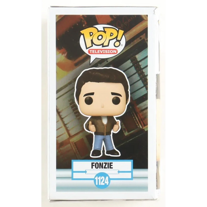 Henry Winkler autographed Fonzie Funko Pop in brown jacket and jeans