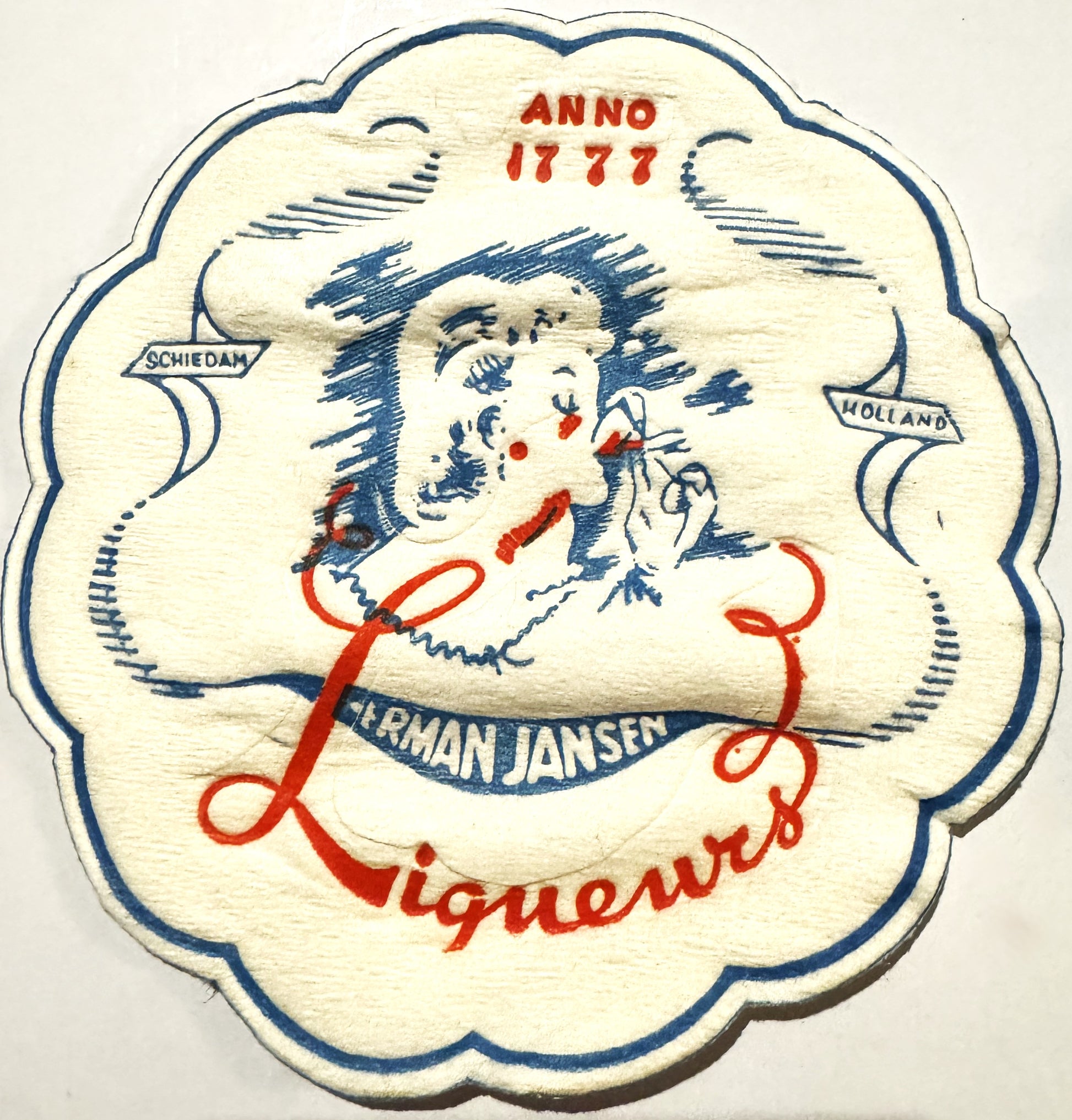 Rare Vintage 1950s Herman Jansen Cloth Coaster Lady Drinking Liqueur! Advertisements