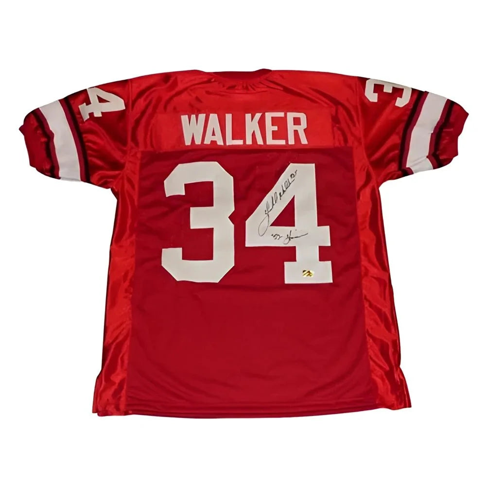 Herschel Walker autographed Georgia Bulldogs red jersey with 82 Heisman