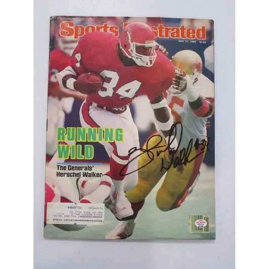 Autographed Sports Illustrated magazine featuring Herschel Walker signed autographed magazine PAAS certified