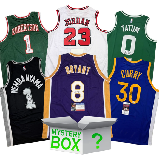 High Roller Autographed Basketball Jersey Mystery Box with PSA JSA or Beckett COA | Hall of Fame Sports Memorabilia | vintageantiquesgifts.com