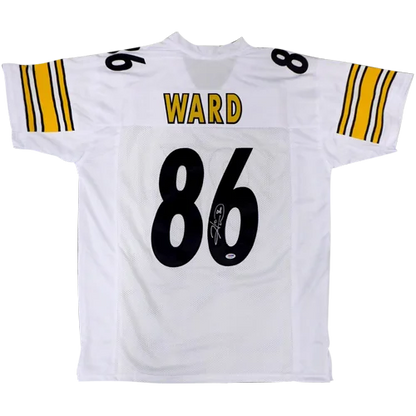 Hines Ward autographed white Pittsburgh jersey with Ward 86